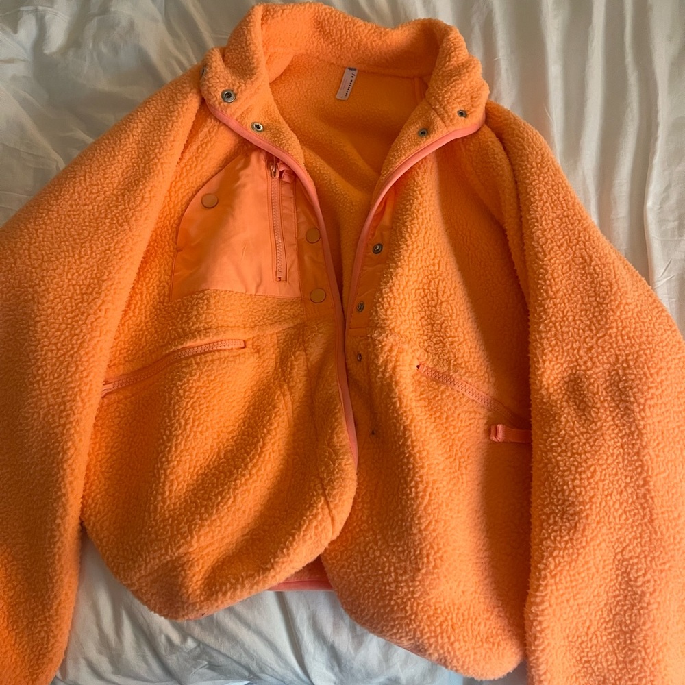 FP Movement by Free People Orange Fleece Jacket
